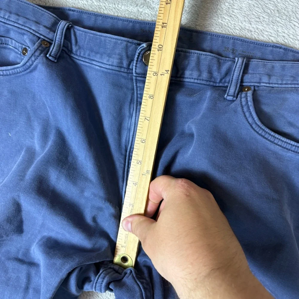Banana Republic Pant Men 38x32 (Fits 38x31) Traveler Athletic Taper Blue Stretch